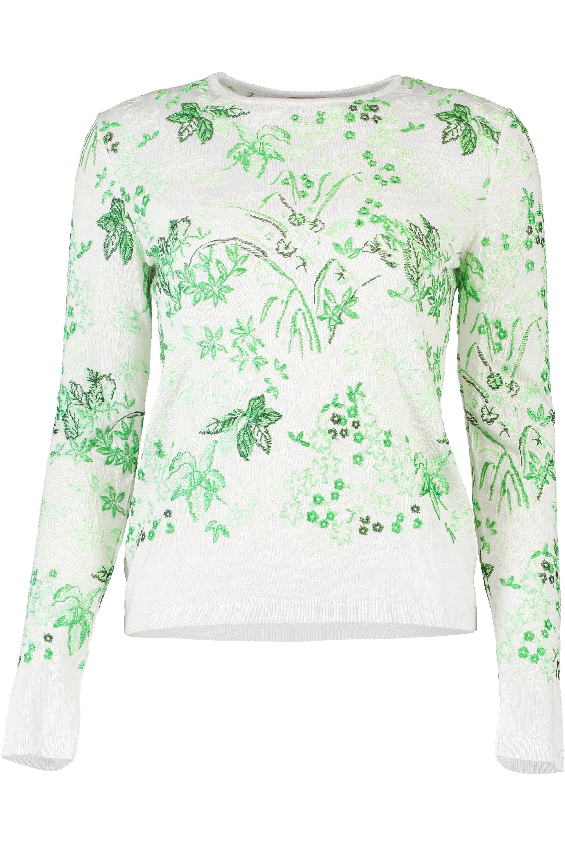 GIAMBATTISTA VALLI-Cashmere Silk Knit Top - Leaf-