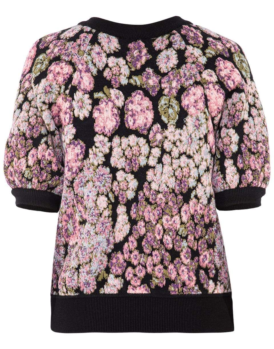 GIAMBATTISTA VALLI-Short Sleeve Flower Knit Top-