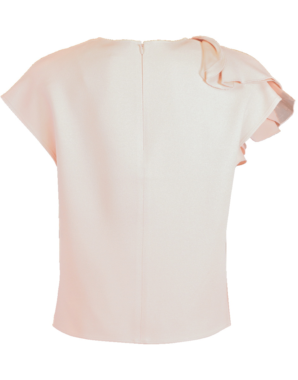 GIAMBATTISTA VALLI-One Side Ruffle Crewneck Top-POWDER