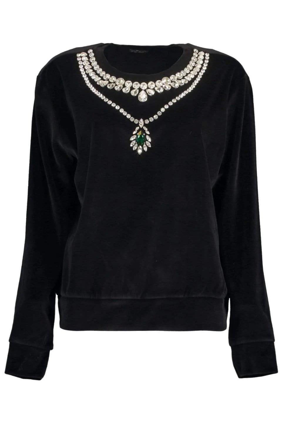 GIAMBATTISTA VALLI-Black Crewneck Sweatshirt-