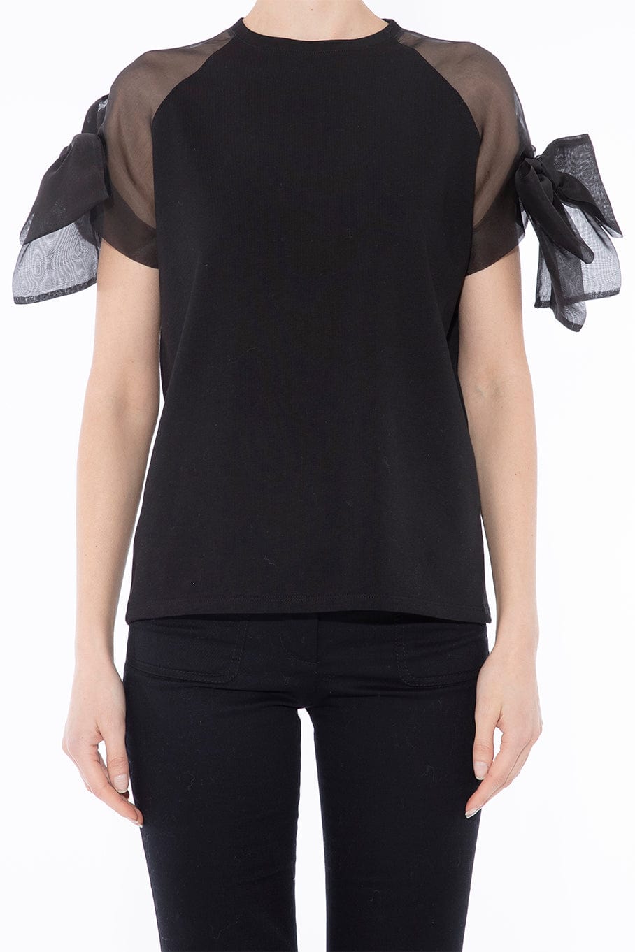 GIAMBATTISTA VALLI-Jersey Organza T-Shirt-
