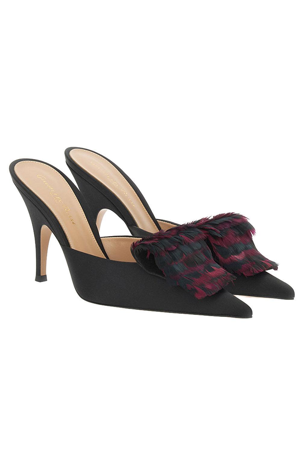 Nappa Satin Sandal 95-BLACK-37-SHOEMULE-GIANVITO ROSSI