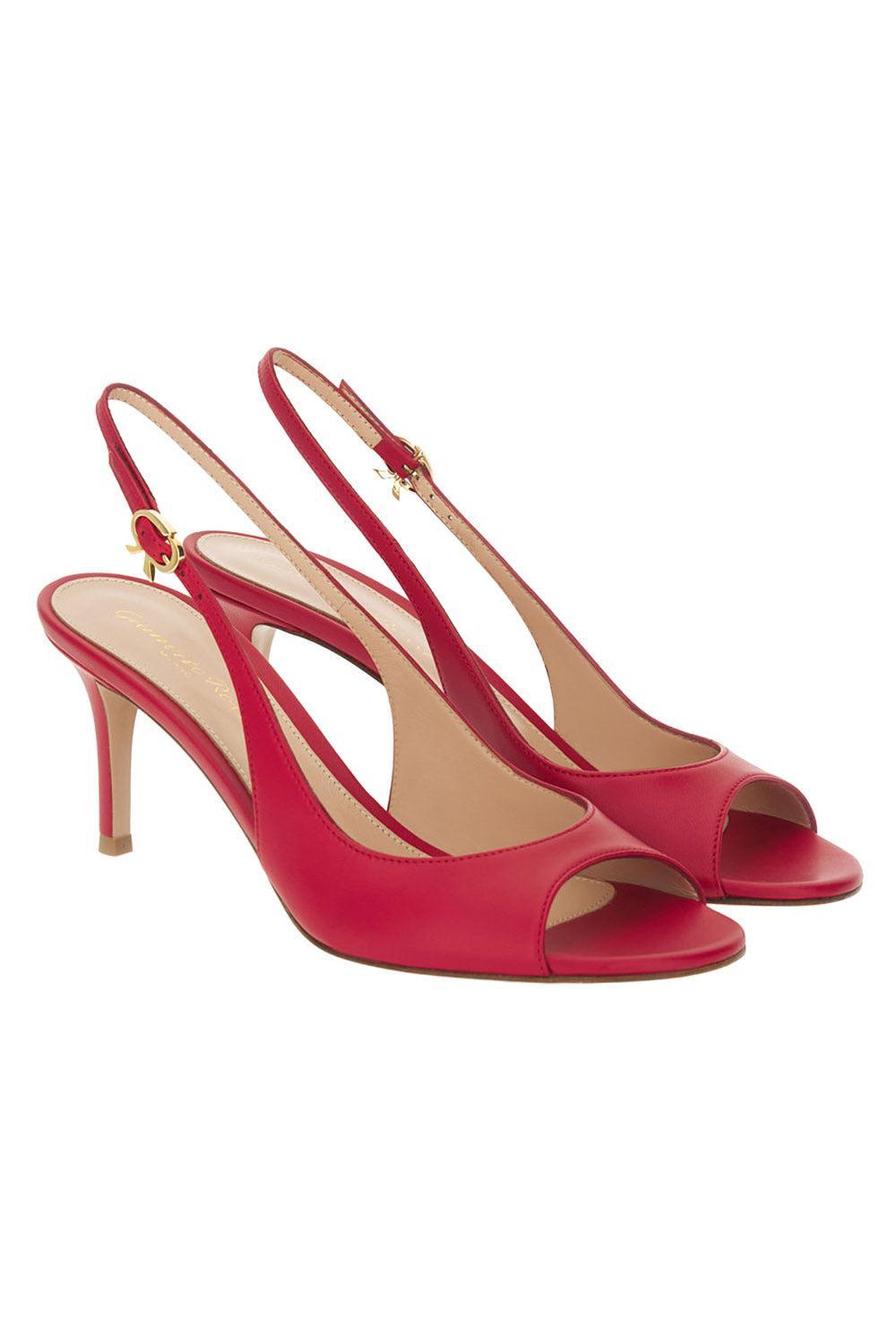 Peep Toe Slingback 70-RED-36.5-SHOEPUMP-GIANVITO ROSSI