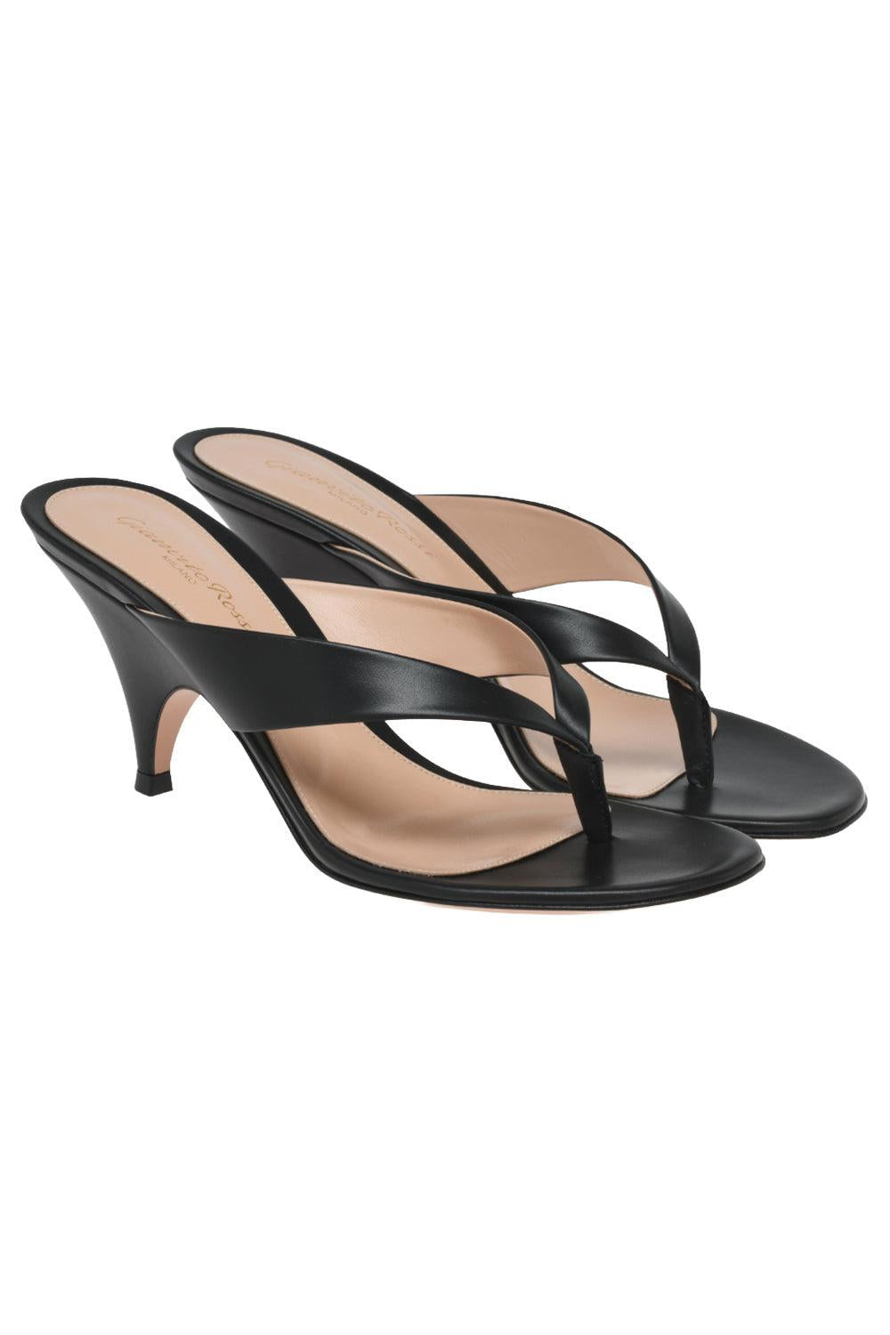 Sofia Thong Sandal 70 - Black-BLACK-36-SHOESANDAL-GIANVITO ROSSI