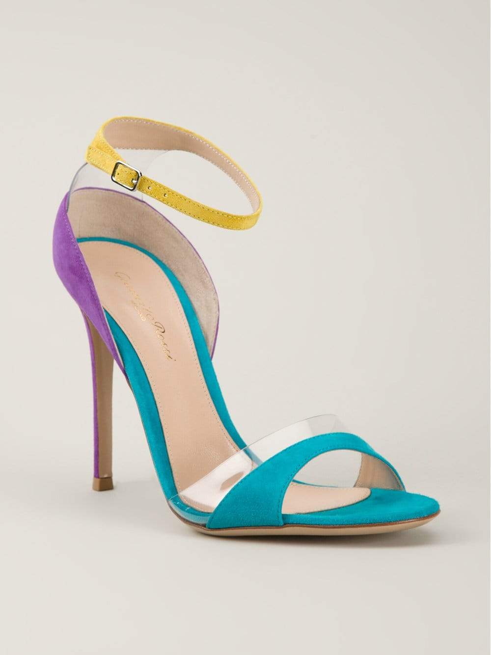 GIANVITO ROSSI-Suede And Plexy Sandal-