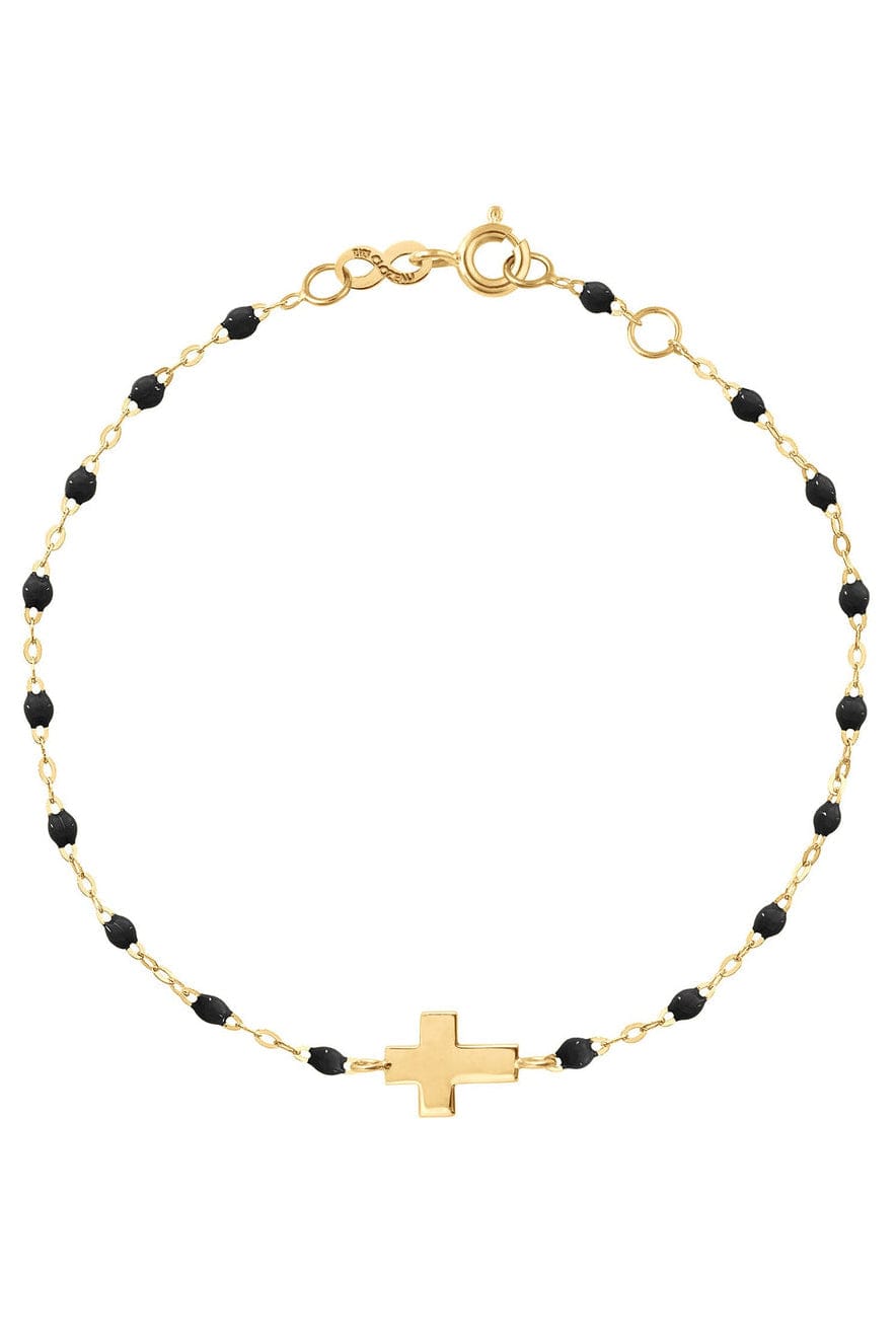 GIGI CLOZEAU-Classic Cross Bracelet - 6.7in - Black-BLACK