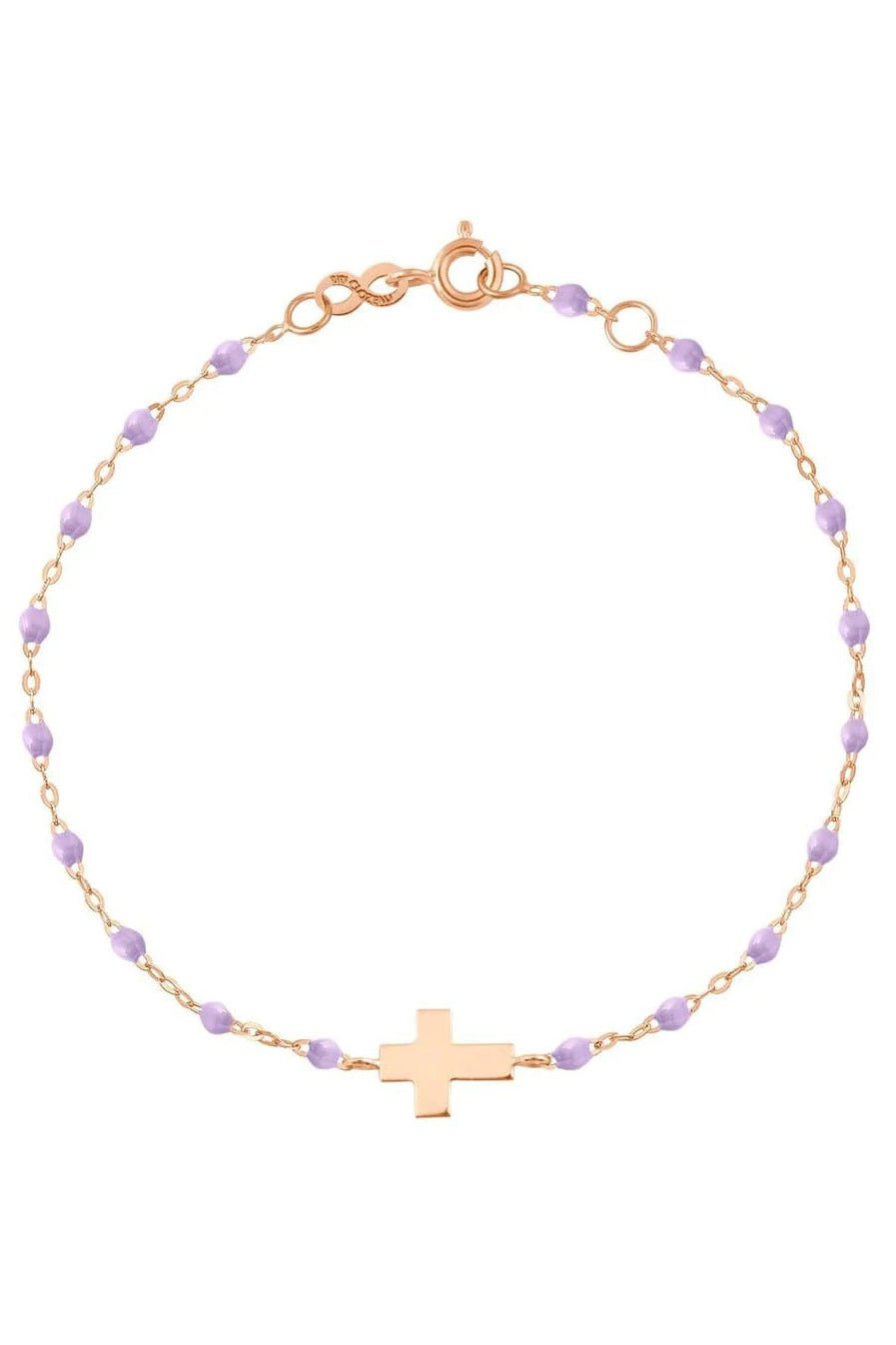 GIGI CLOZEAU-Cross Charm Classic Gigi Bracelet - 6.7in - Lilac-RG/LILAC