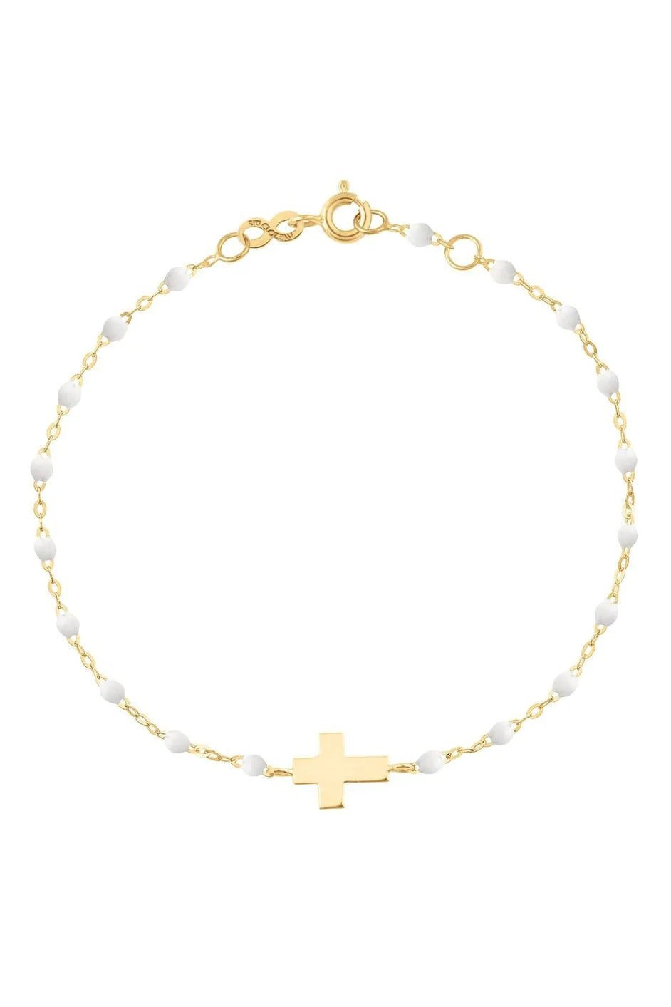 GIGI CLOZEAU-Cross Charm Classic Gigi Bracelet - 6.7in - White-