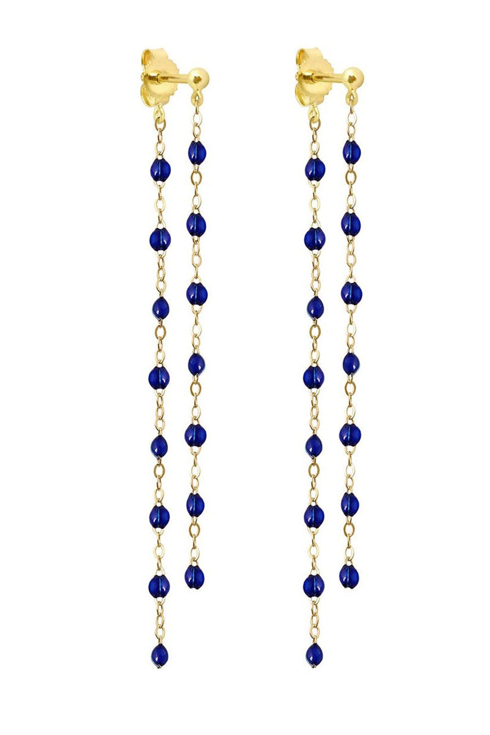 GIGI CLOZEAU-Classic Gigi Dangling Earrings - Lapis-YELLOW GOLD/LAPIS