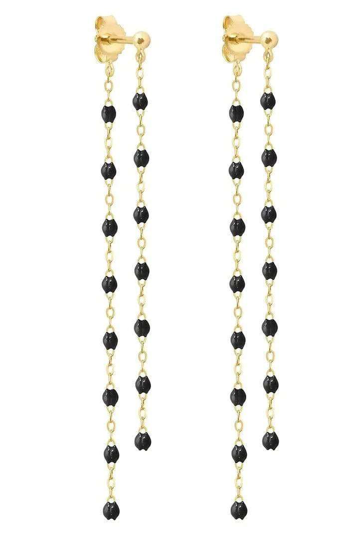 GIGI CLOZEAU-Classic Gigi Dangling Earrings - Black-YG/BLACK