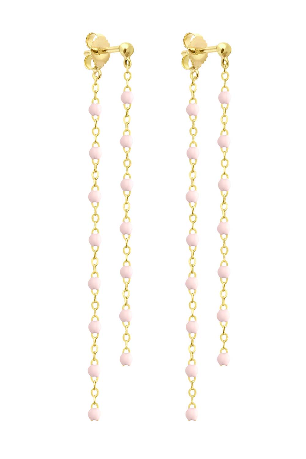 GIGI CLOZEAU-Classic Gigi Dangling Earrings - Baby Pink-YG/BPNK