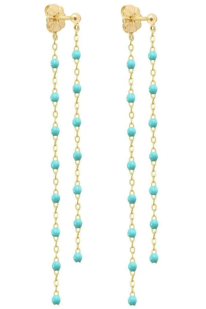 GIGI CLOZEAU-Classic Gigi Dangling Earrings - Turquoise-YG/TURQ