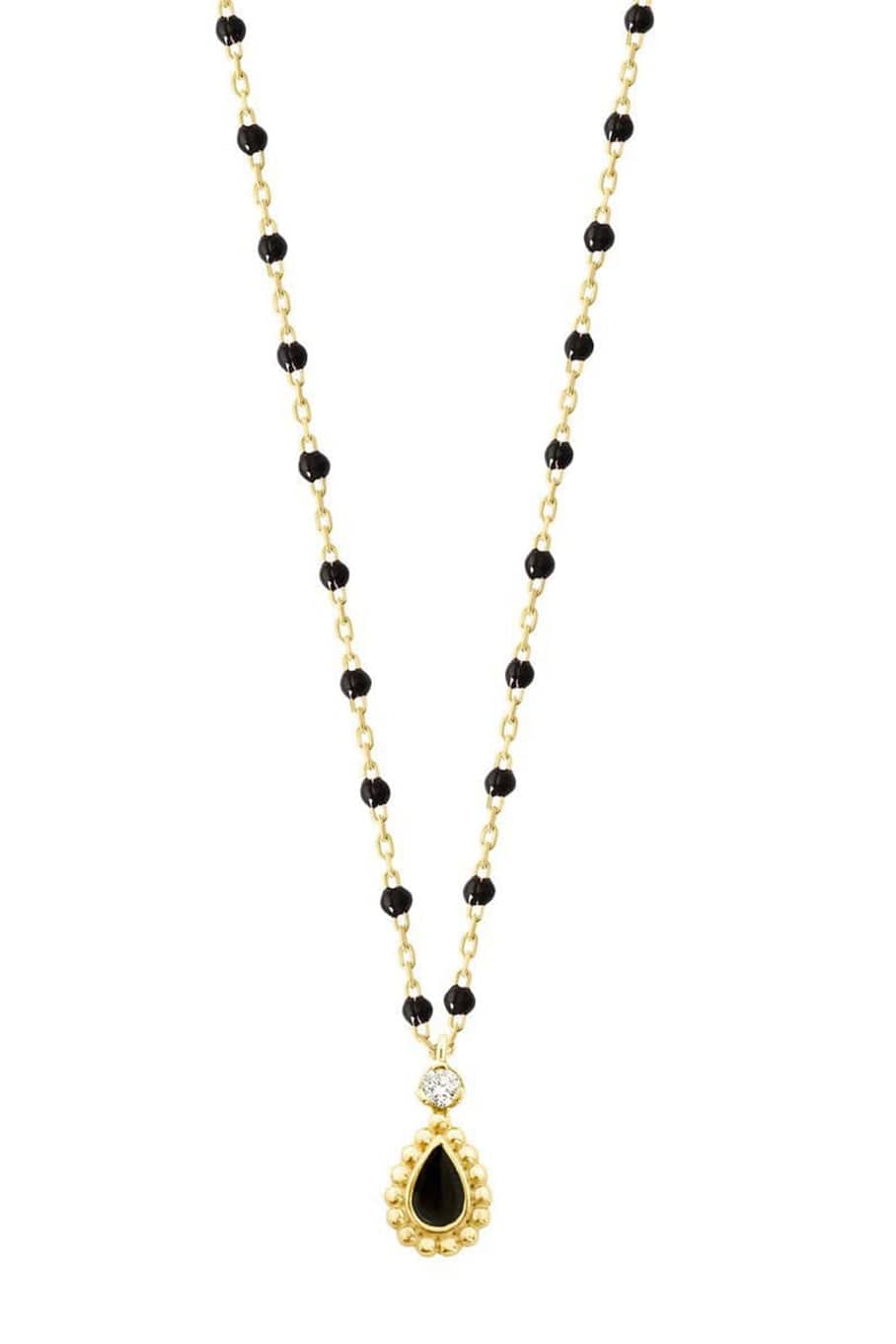 GIGI CLOZEAU-Mini Lucky Cashmere Necklace - 16.5in - Black-BLACK