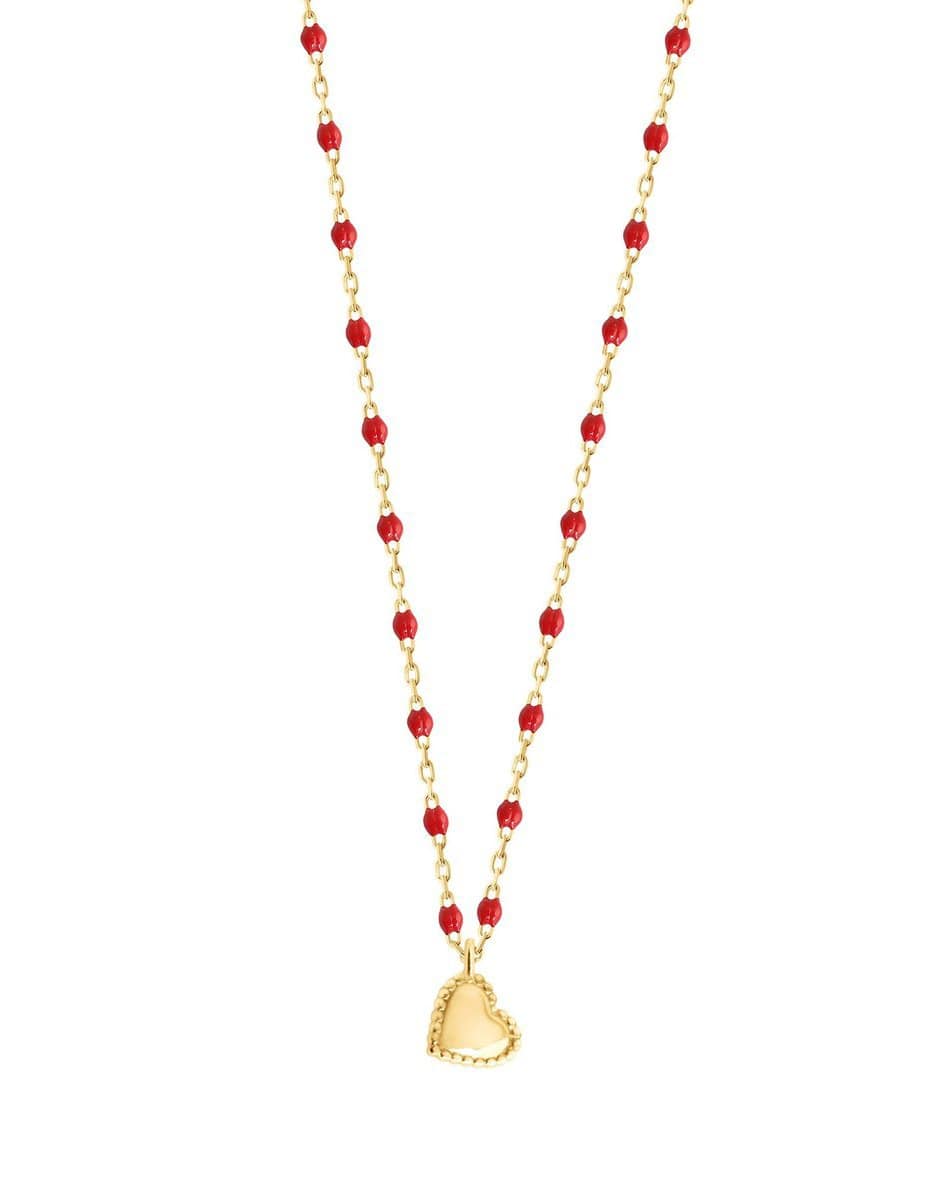 GIGI CLOZEAU-Lucky Heart Mini Gigi Necklace - 15.7in - Poppy-POPPY