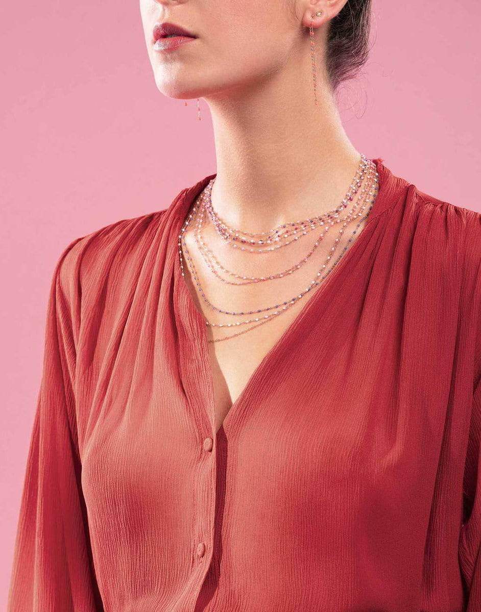 GIGI CLOZEAU-Classic Gigi Sautoir Necklace - 23.6in - Pink-RG-PINK