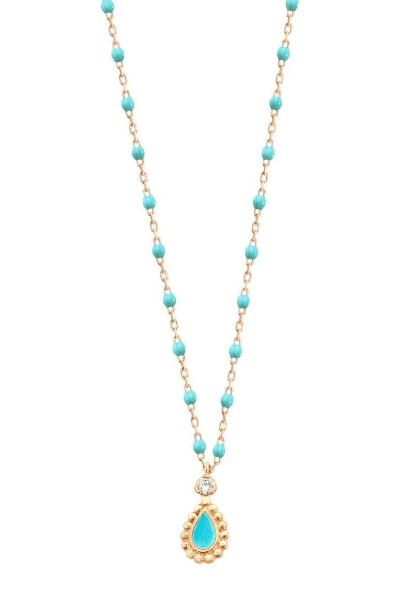 GIGI CLOZEAU-Lucky Cashmere Necklace - 16.5in - Turquoise Green-TURQ