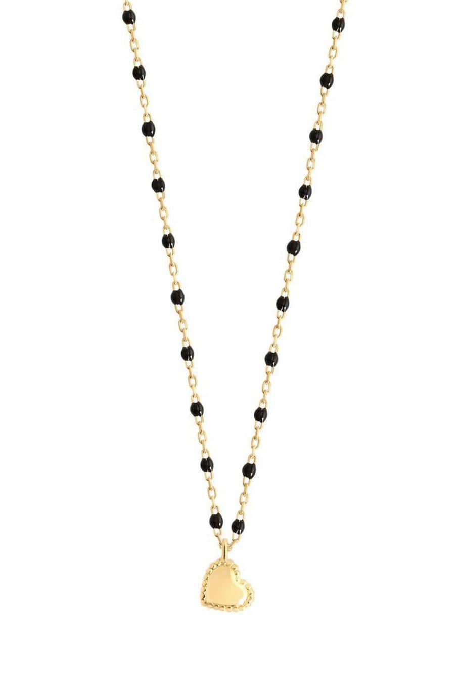 GIGI CLOZEAU-Lucky Heart Mini Gigi Necklace - 15.7in - Black-YG/BLACK