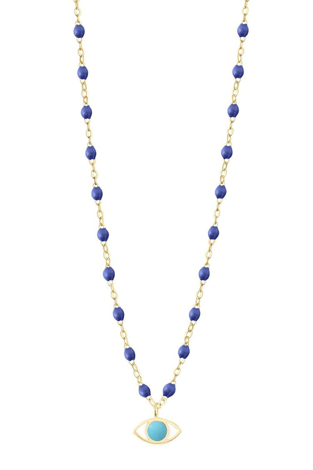 GIGI CLOZEAU-Classic Gigi Eye Necklace - 16.5in - Bleuet-YG/BLEUE