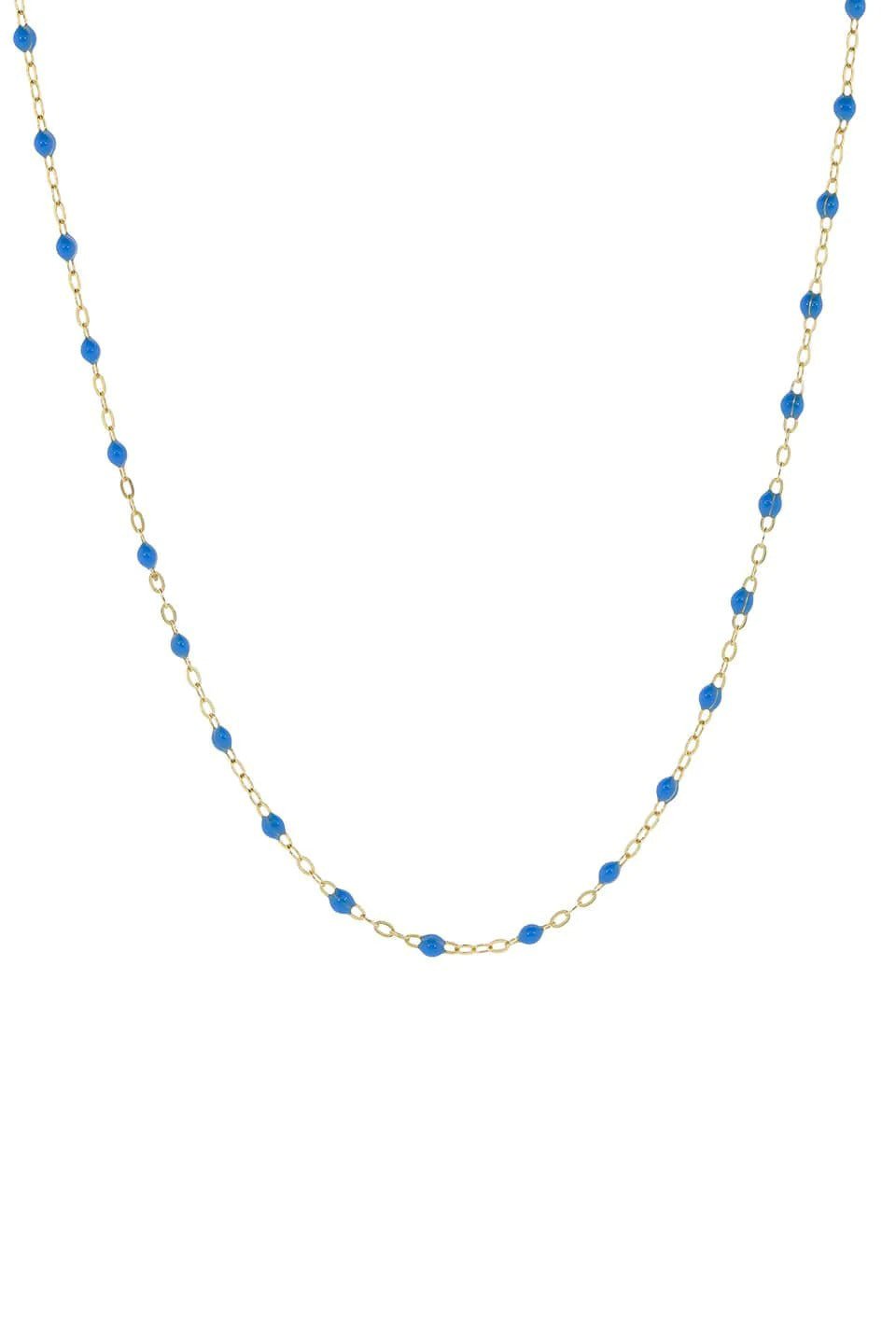 GIGI CLOZEAU-Classic Gigi Sautoir Necklace - 24in - Blue-YG/BLUE