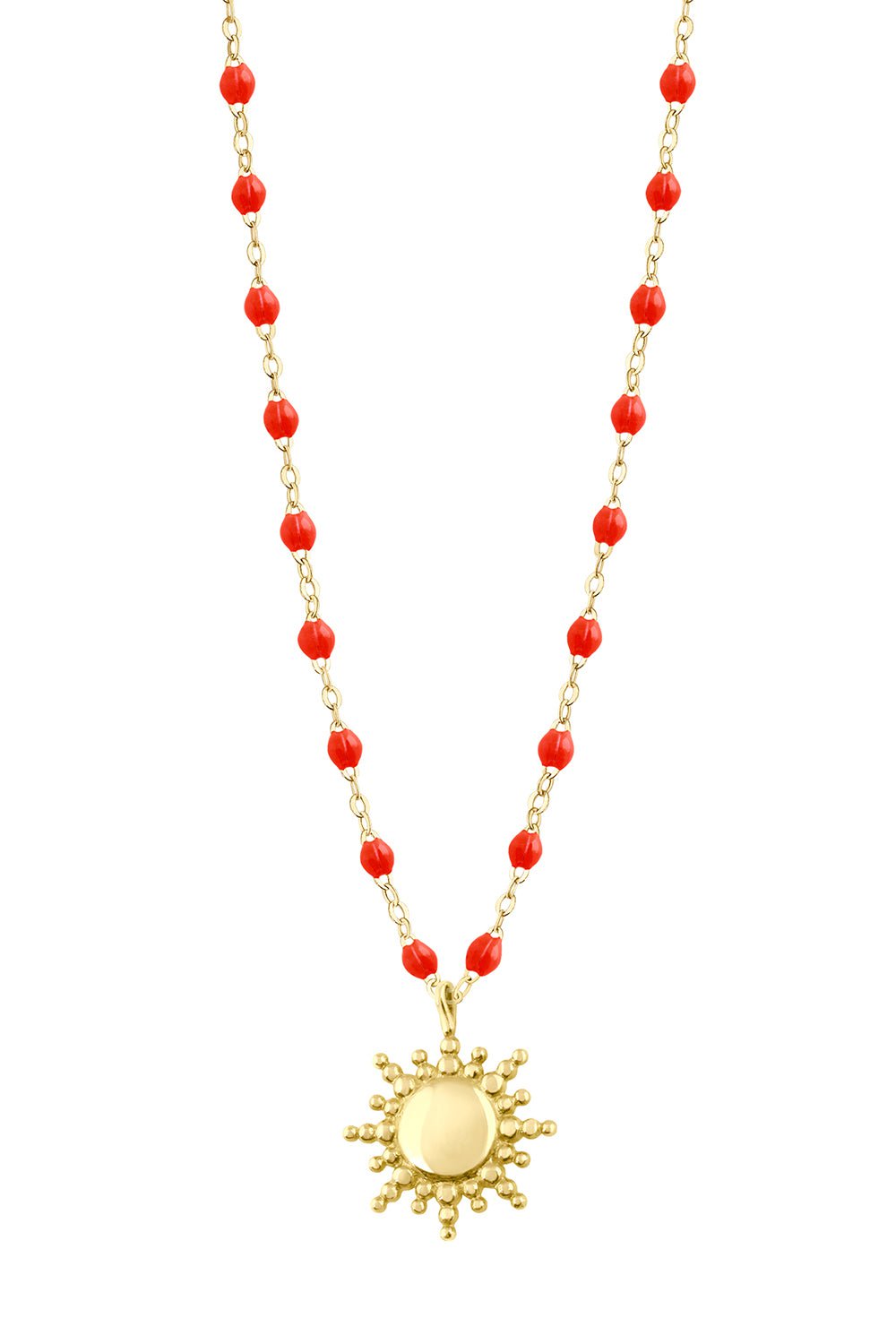 GIGI CLOZEAU-Sun Classic Gigi Necklace - 16.5in - Coral-YG/CORAL