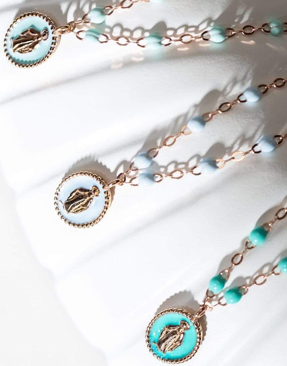 GIGI CLOZEAU-Madone Charm Classic Gigi Necklace - 16.5in - Iceberg-YG/ICEBE