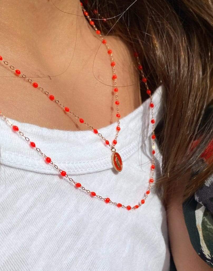 GIGI CLOZEAU-Madone Charm Classic Gigi Necklace - 16.5in - Iceberg-YG/ICEBE