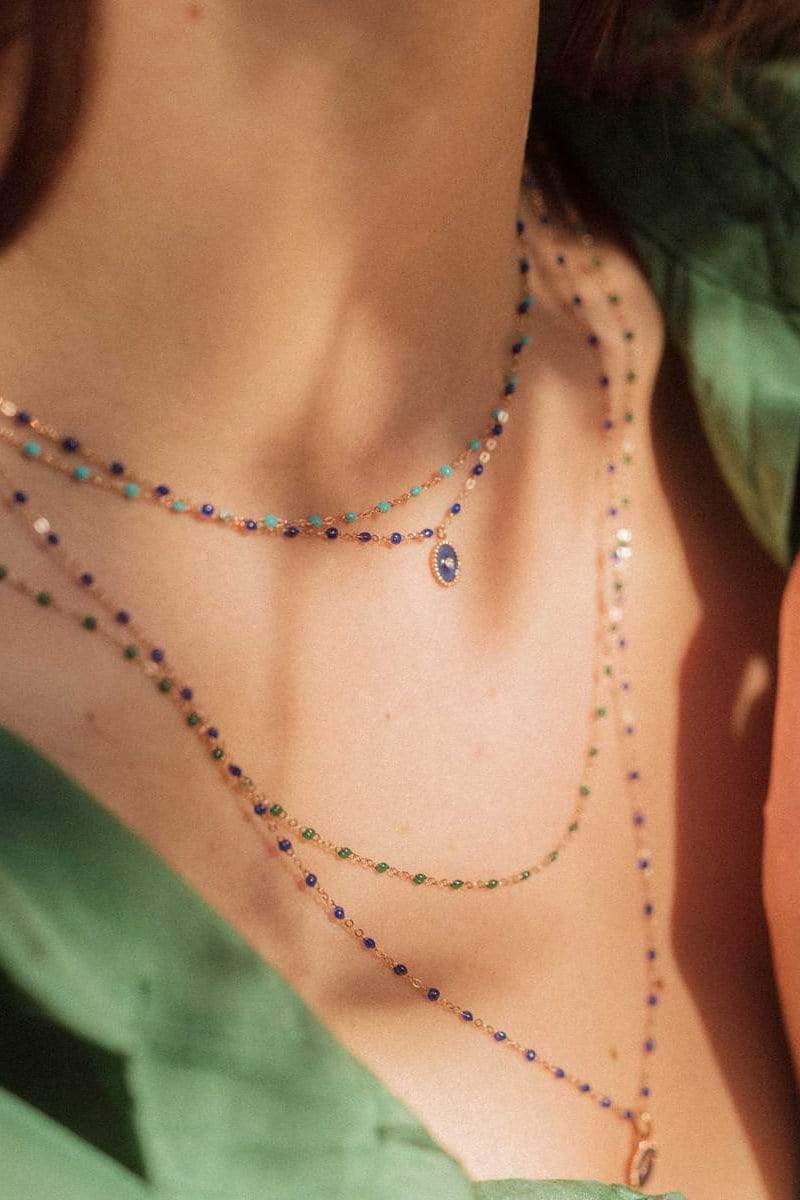 GIGI CLOZEAU-Classic Gigi Necklace - 16.5in - Lagoon-YG/LAG