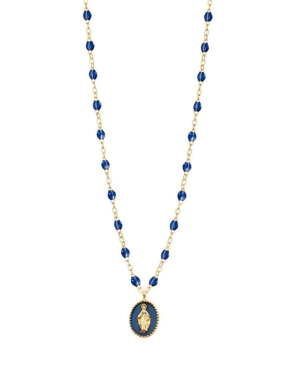 GIGI CLOZEAU-Madone Charm Classic Gigi Necklace - 16.5in - Lapis-YG/LAPIS