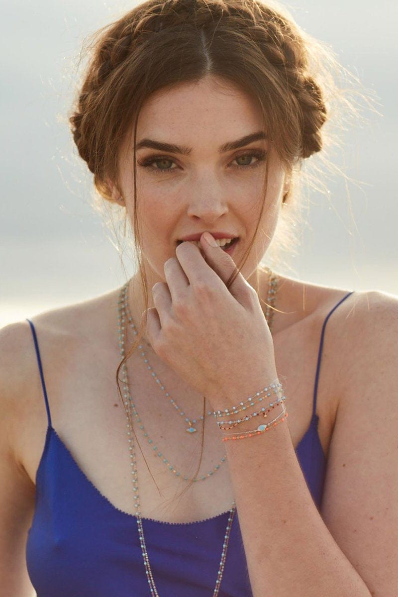 GIGI CLOZEAU-Classic Gigi Necklace - 19.7in - Turquoise-YG/TURQ