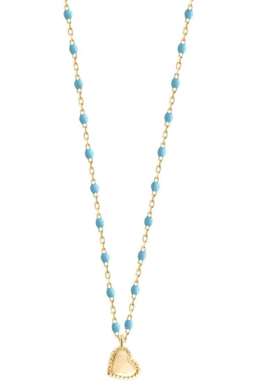 GIGI CLOZEAU-Lucky Heart Mini Gigi Necklace - 15.7in - Turquoise-YG/TURQ