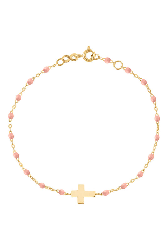 Kids Baby Pink Classic Cross Bracelet-BABY PINK-5.9-JEWELRYFINE JEWELBRACELET O-GIGI CLOZEAU