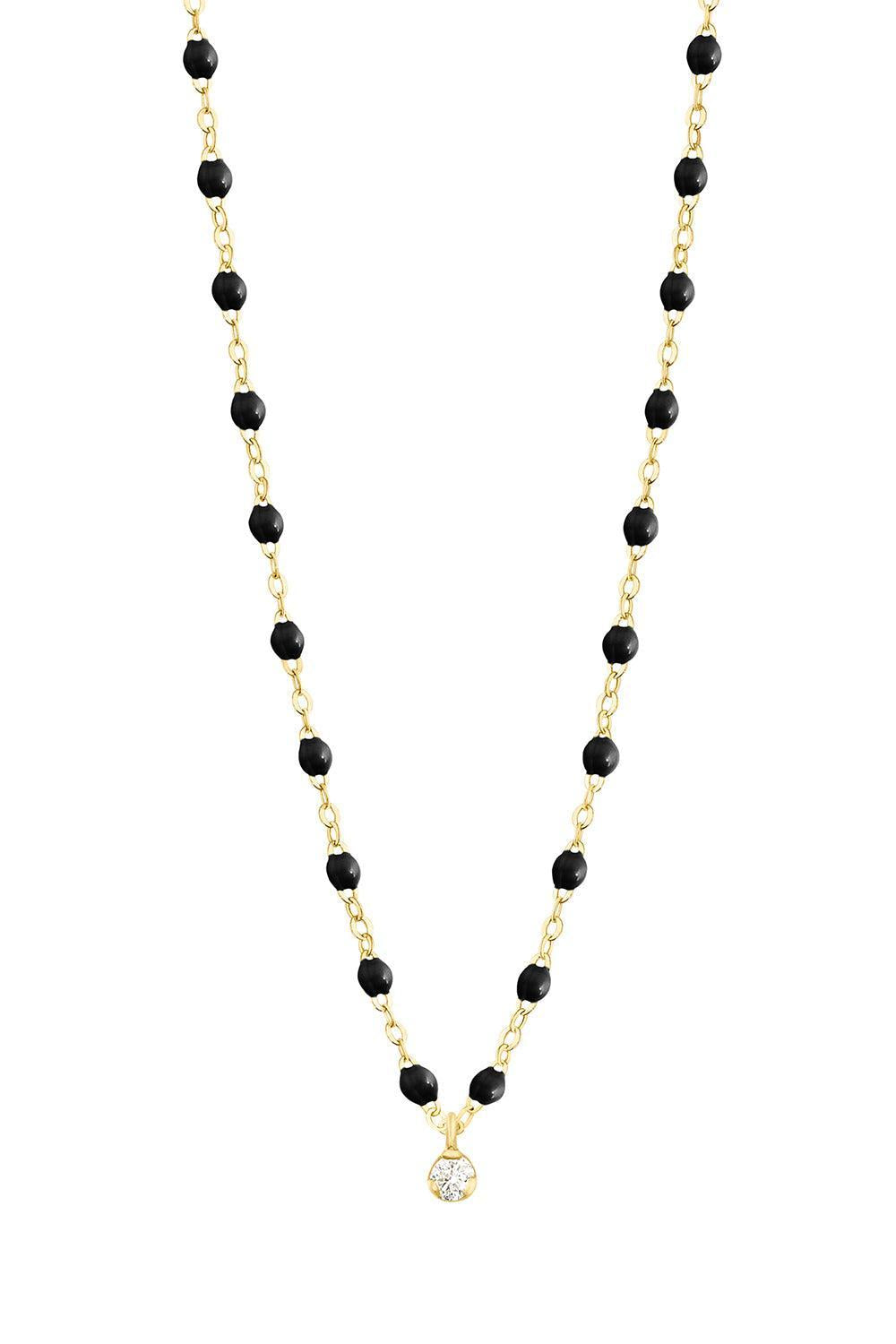 1 Diamond Black Gigi Classic Supreme Necklace - Yellow Gold-BLACK-16.5-JEWELRYFINE JEWELNECKLACE O-GIGI CLOZEAU