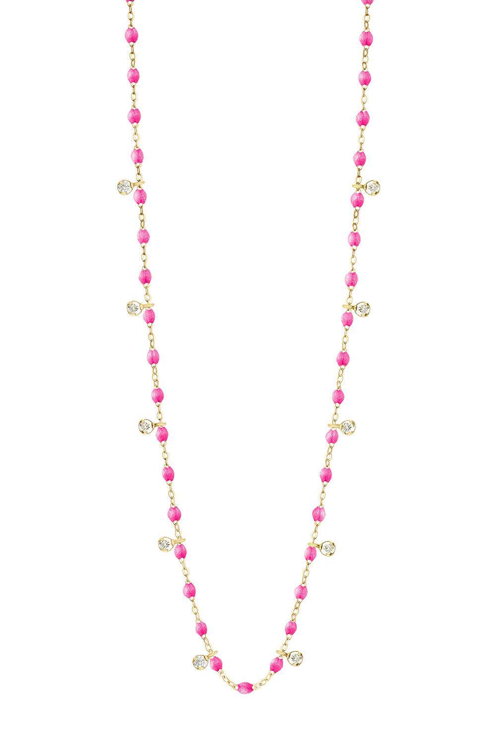 10 Diamond Pink Gigi Classic Supreme Necklace - Yellow Gold-PINK-23.6-JEWELRYFINE JEWELNECKLACE O-GIGI CLOZEAU