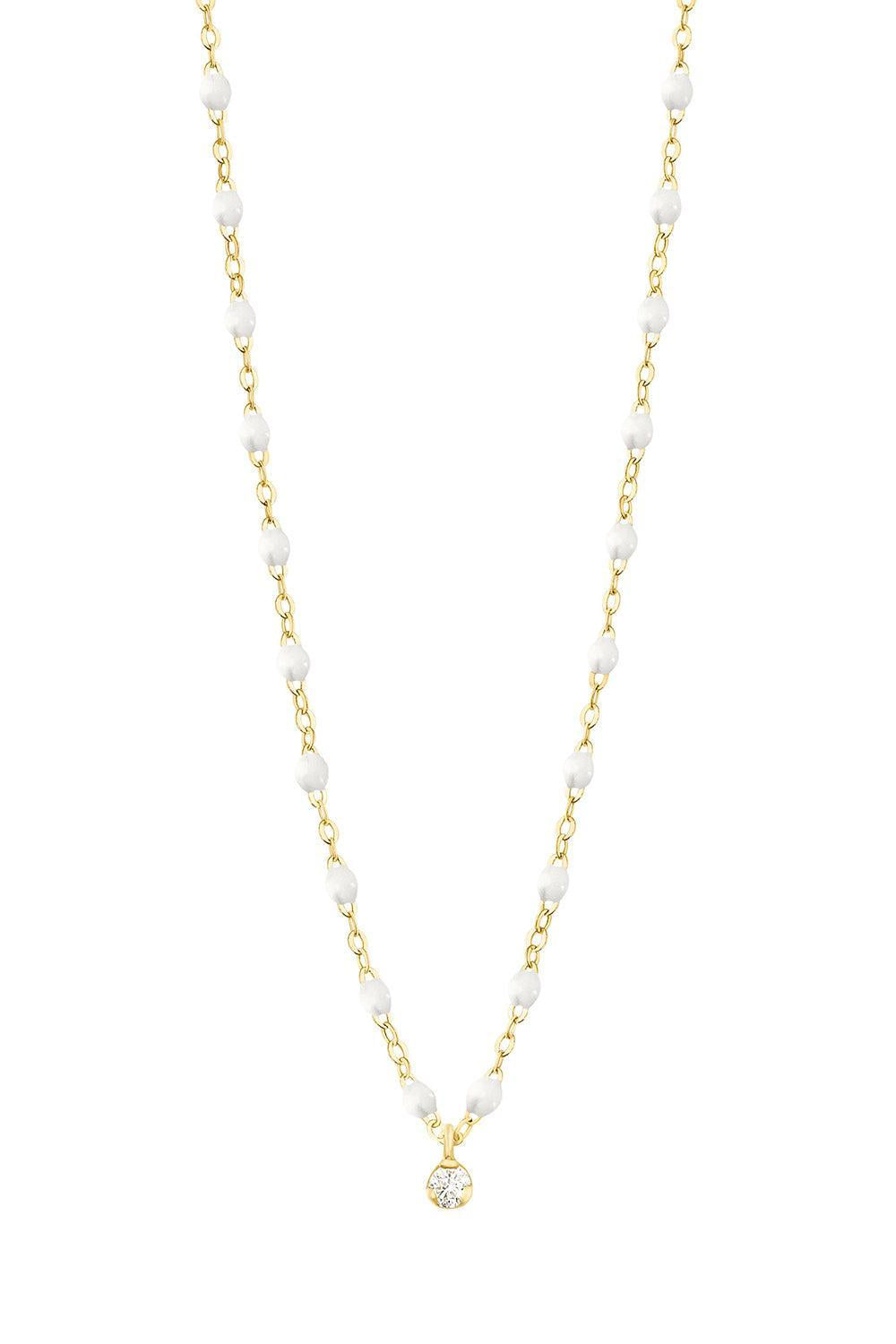 1 Diamond White Gigi Classic Supreme Necklace - Yellow Gold-WHITE-16.5-JEWELRYFINE JEWELNECKLACE O-GIGI CLOZEAU