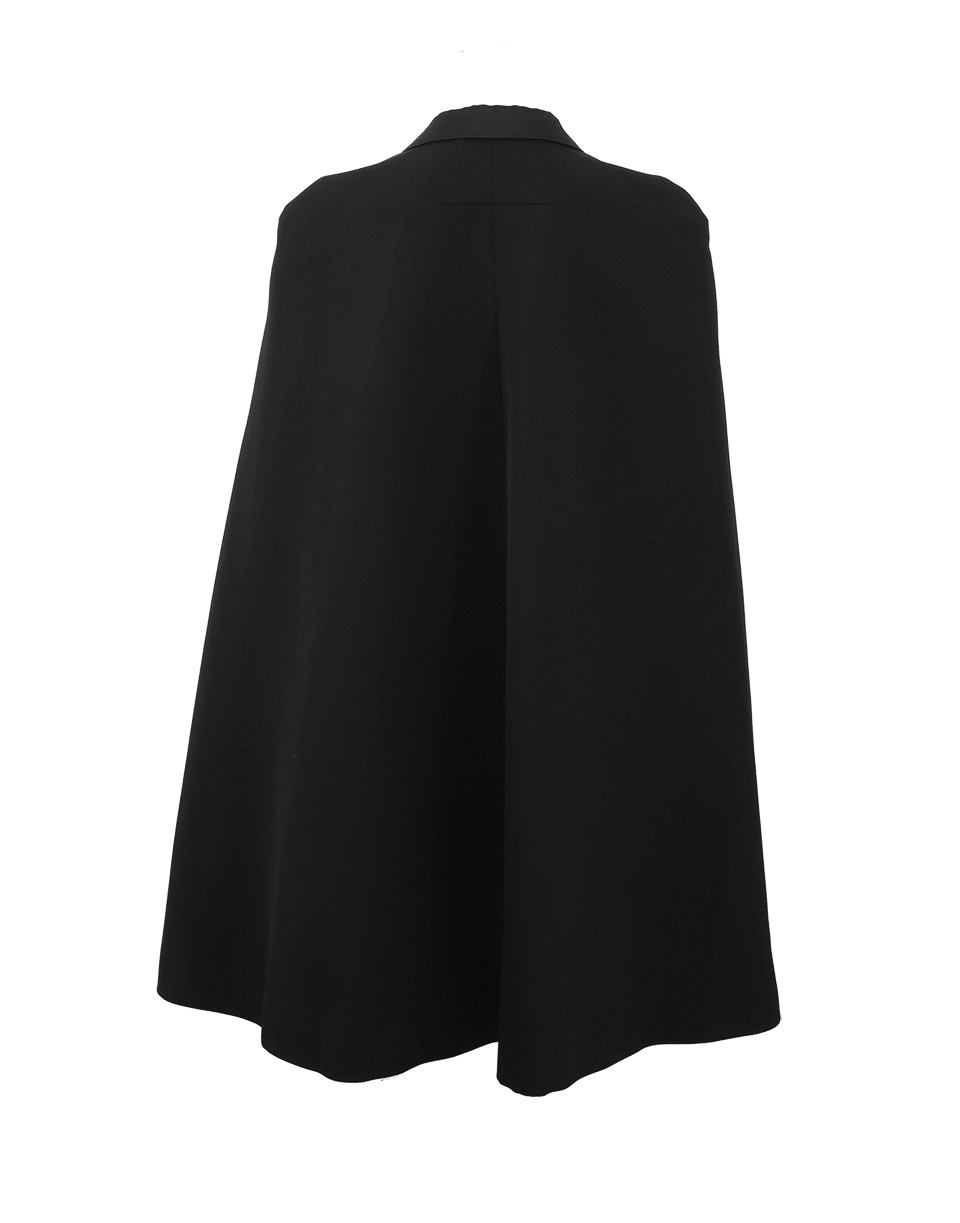 GIVENCHY-Satin Lapel Cape-BLACK