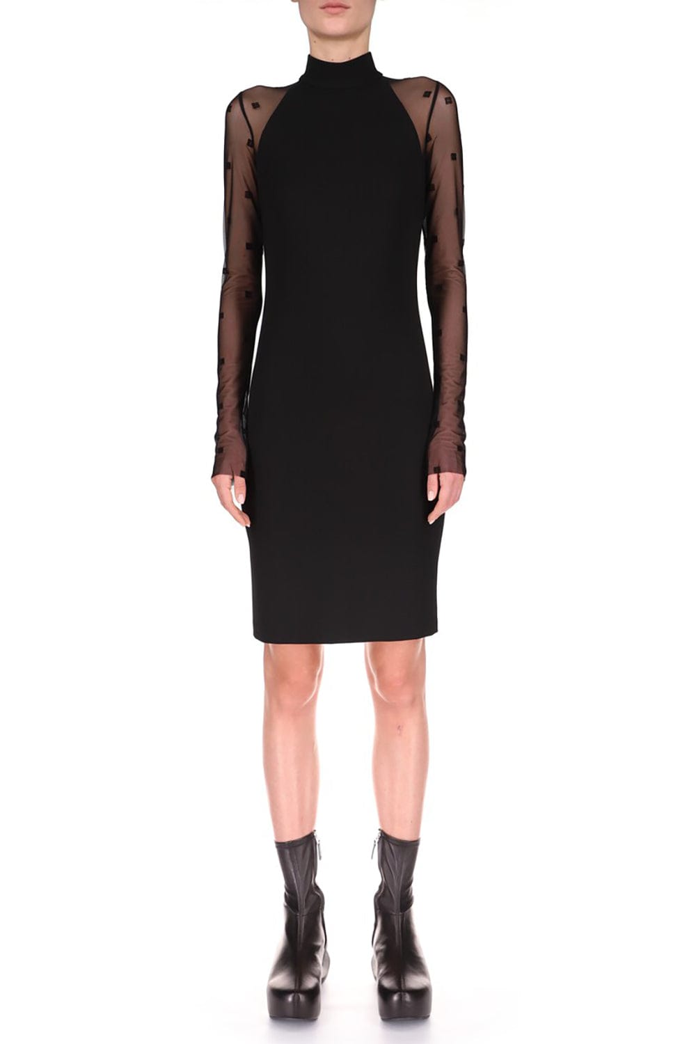 GIVENCHY-Transparent 4G Jersey Halter Dress-