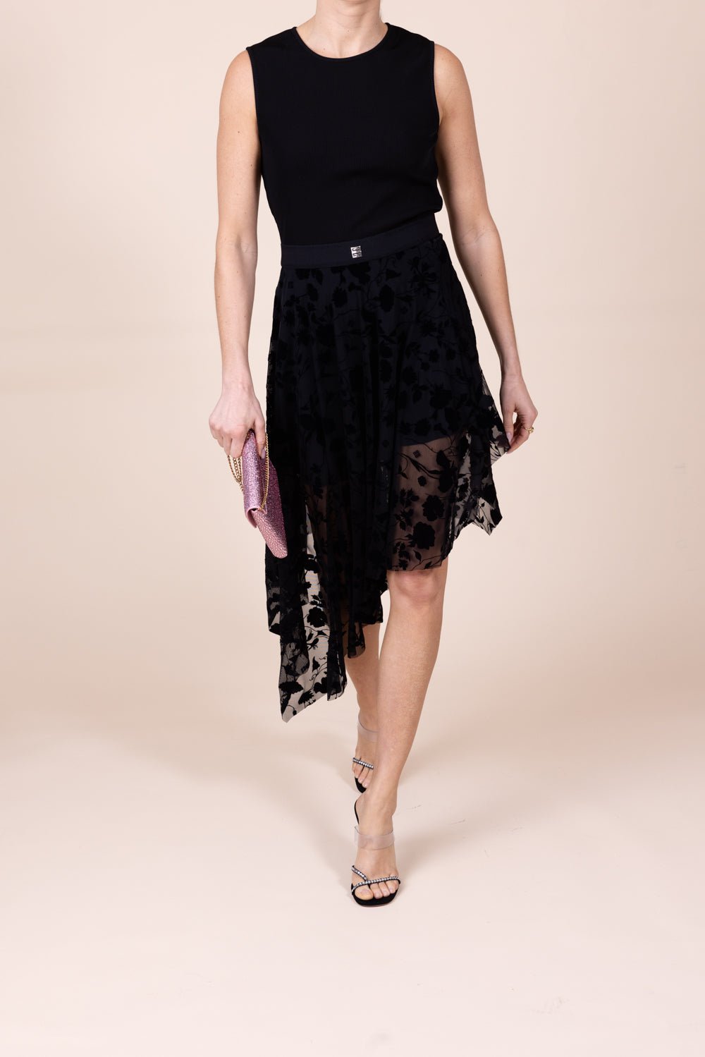 GIVENCHY-Sleeveless Flare Skirt Dress-