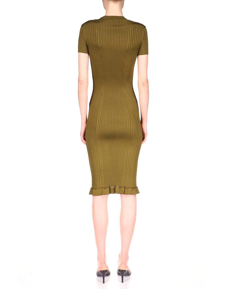 GIVENCHY-Short Sleeve Midi Knit Dress with Neck Chain-