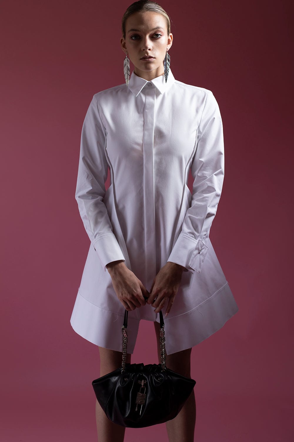 GIVENCHY-Short Peplum Shirt Dress-