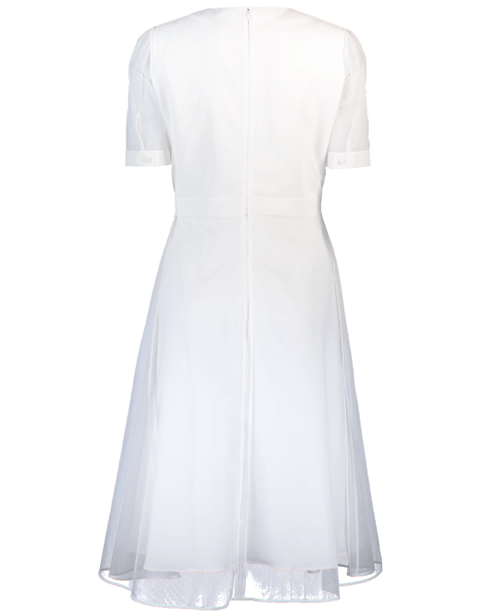 GIVENCHY-Tulle Overlay Dress-WHITE