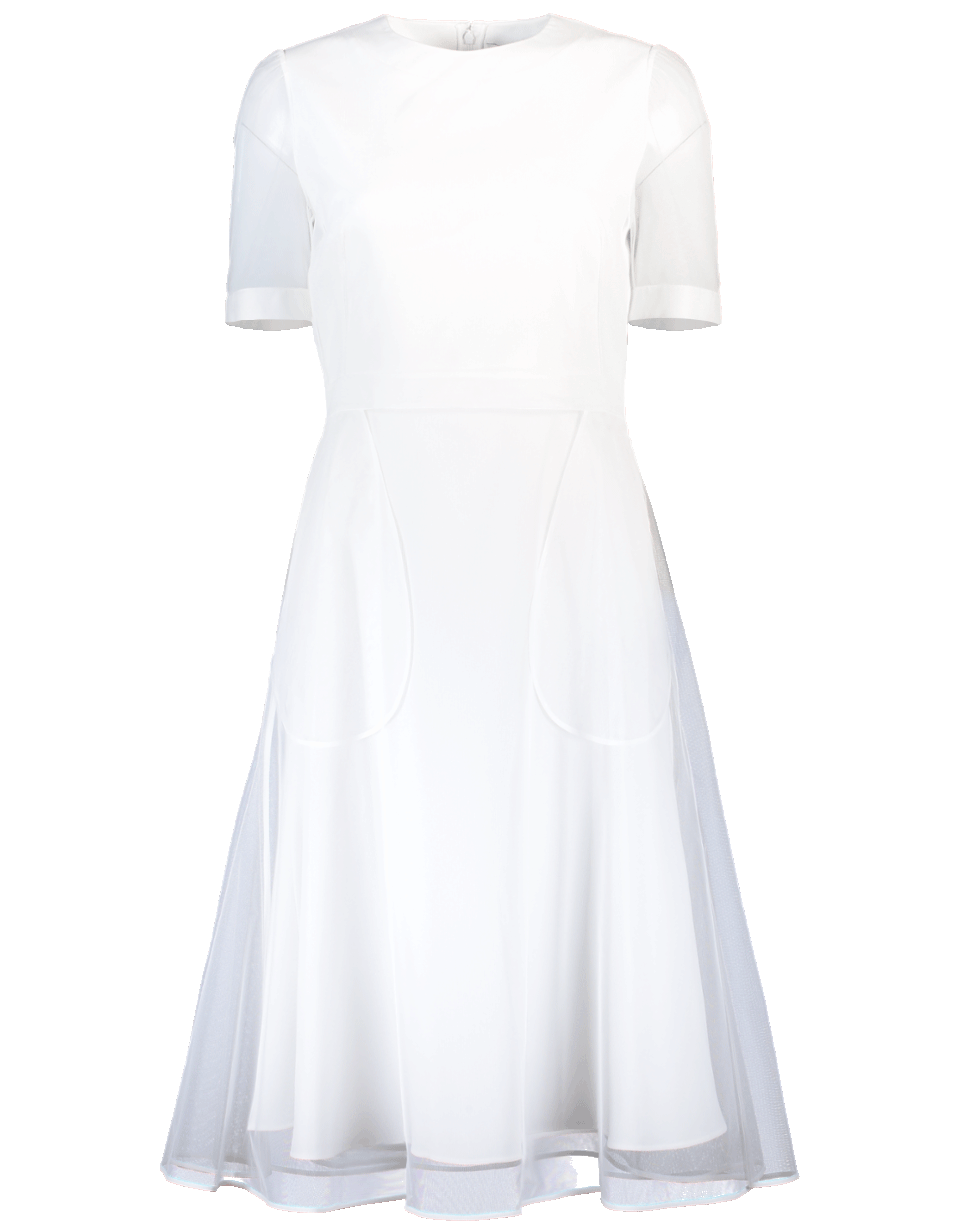 GIVENCHY-Tulle Overlay Dress-WHITE