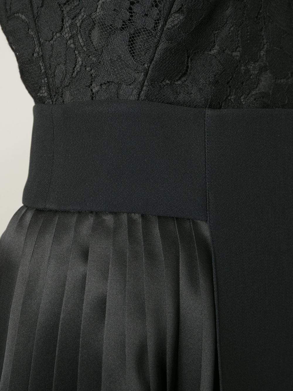 GIVENCHY-Lace Bodice Dress-BLACK