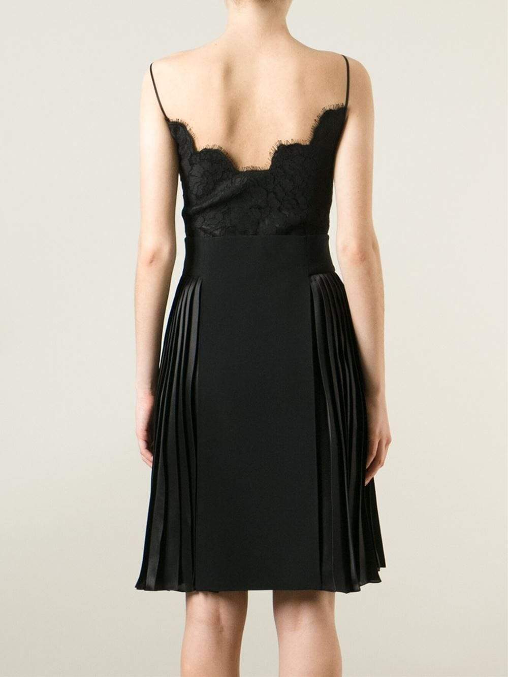 GIVENCHY-Lace Bodice Dress-BLACK
