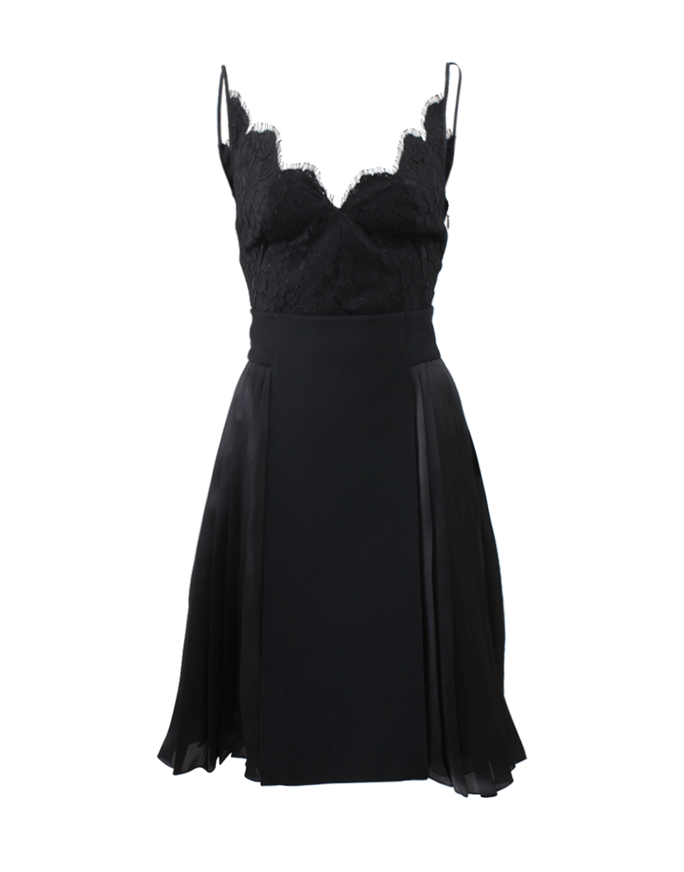 GIVENCHY-Lace Bodice Dress-BLACK