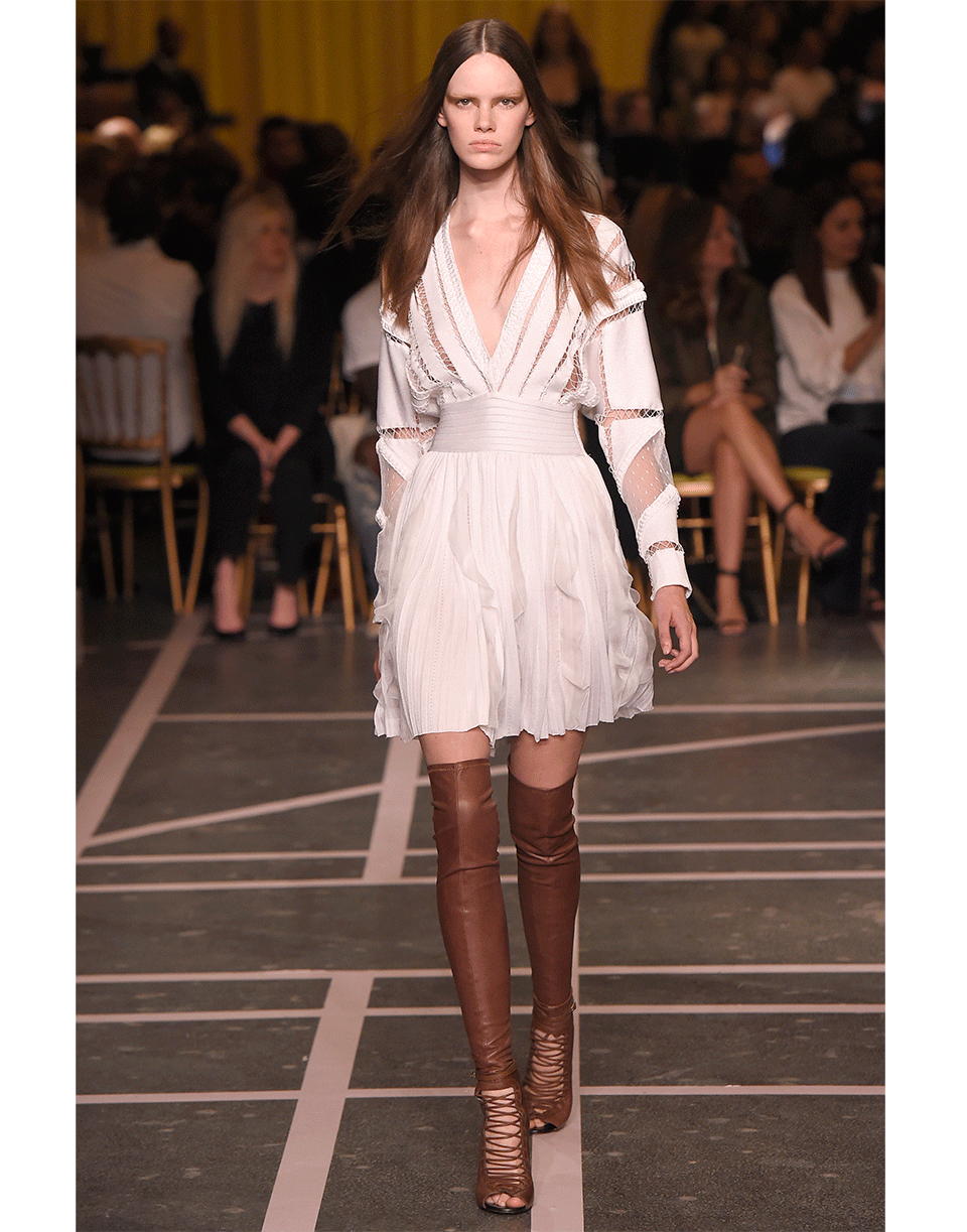 GIVENCHY-Lace Knit Dress-WHITE