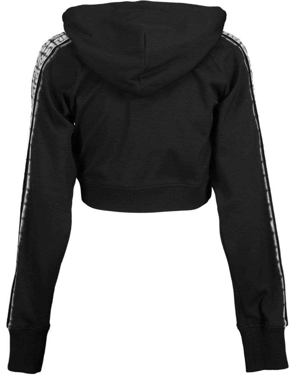 GIVENCHY-Cropped Sprayed Zipped Hoodie-