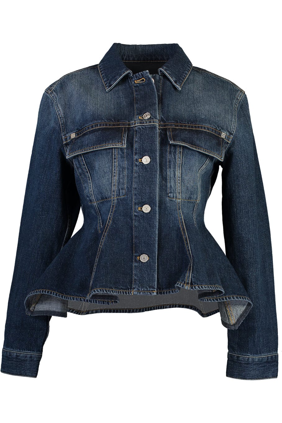 GIVENCHY-Peplum Denim Jacket-