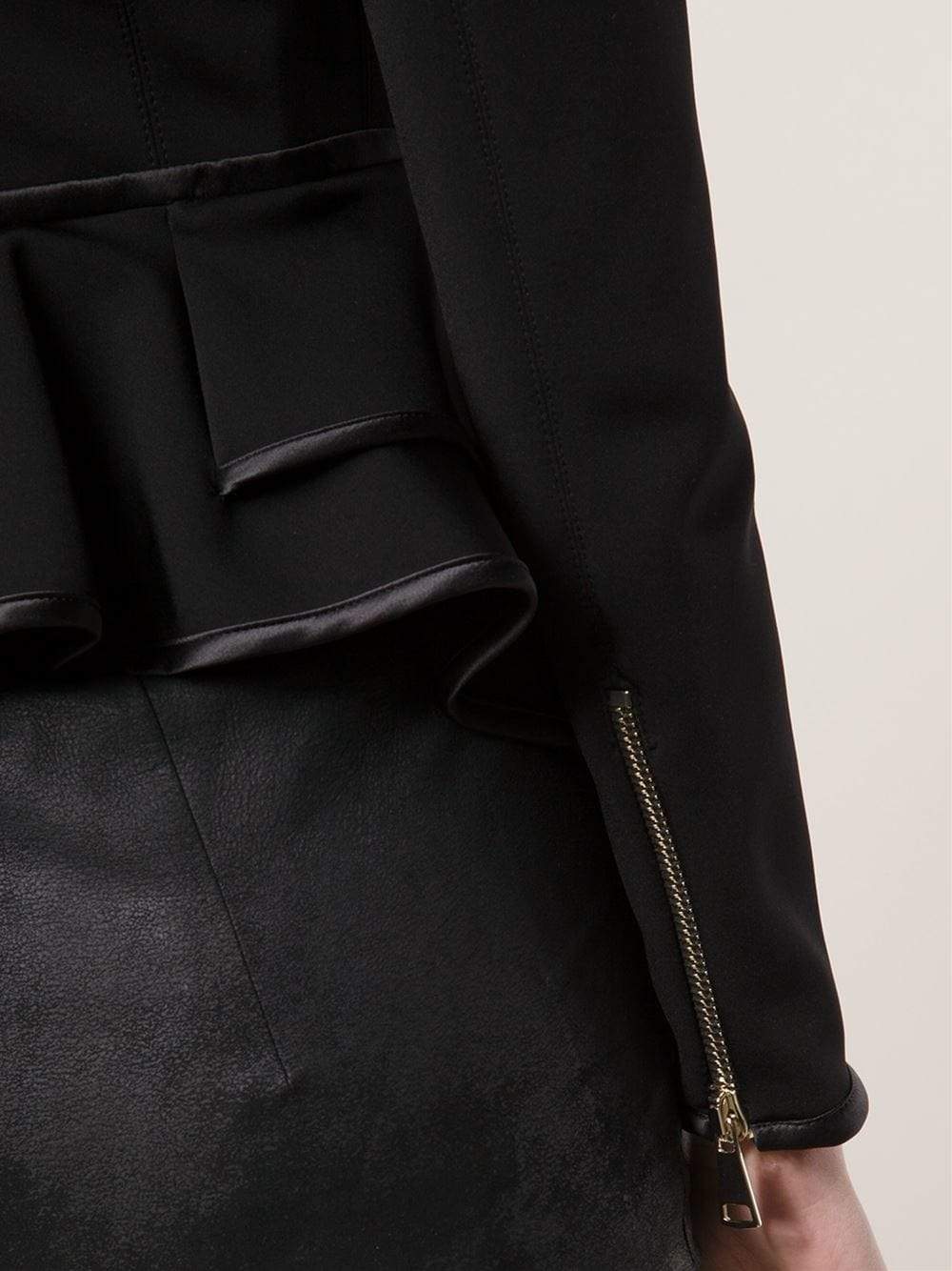 GIVENCHY-Peplum Zip Front Jacket-