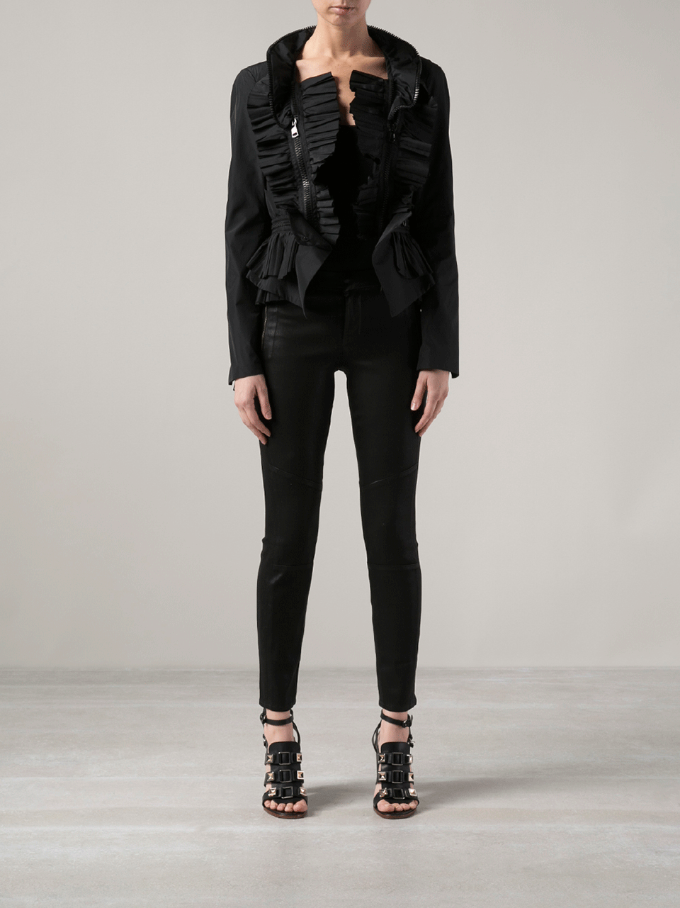 GIVENCHY-Silk Taffeta Jacket with Zippers-BLACK