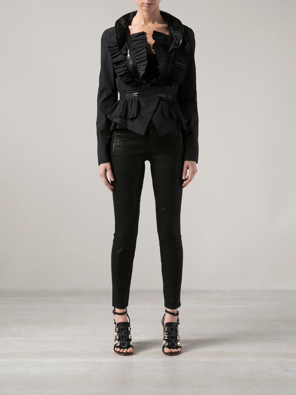 GIVENCHY-Silk Taffeta Jacket with Zippers-BLACK